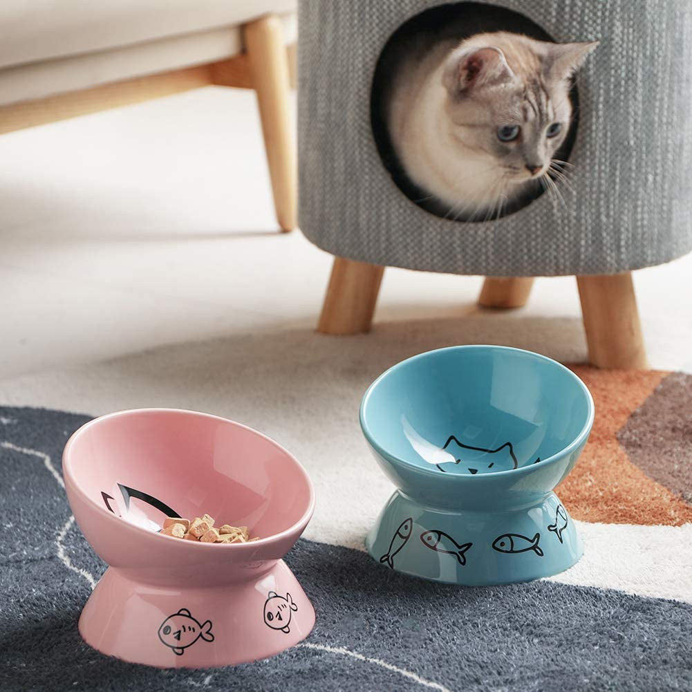 Raised Cat Bowl for Dry Wet Cat Food - BIG FRENCHIES