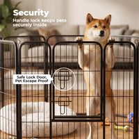 Dog Playpen Indoor Fence Height Metal Exercise Pen with Door Small Puppy/Medium/Large Dogs Animal Pet for Outdoor, Garde