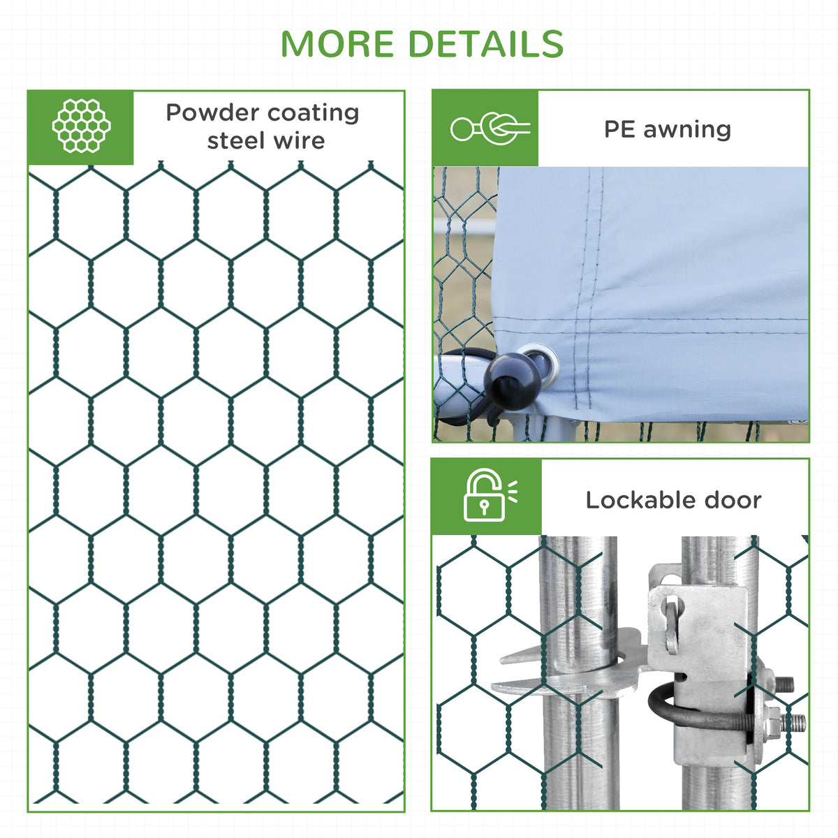 10 x 20 x 6.5 Chicken Coop Cage, Outdoor Hen House w/Cover & Lockable Door