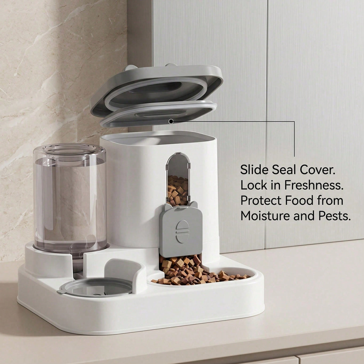 4 Colors Gravity Pet Feeder Water Dispenser Cute Cat Shaped Automatic Food Water Bowl Large Capacity Detachable Stable A