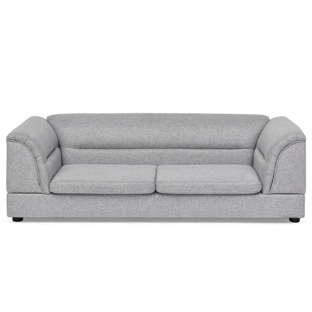 Oversized Pet Sofa, Curved Armrest Rectangular Dog Sofa, Linen Fabric Comfort Pet Couch for Large & Oversized Dogs-LIGHT