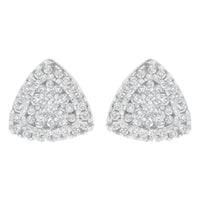 14K White Gold 1/2 cttw Trillion Shaped Diamond Stud Earrings (H-I Clarity, SI2-I1 Color)