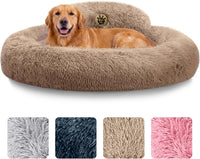 Medium Calming Dog Bed 30in Donut Plush Washable Bed Up to 45lbs
