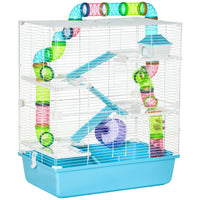 Hamster Cage With Tubes And Tunnels, Portable Carry Handles, Rat House And Habitats Big 5-Tier Design, Mouse Cage Includ