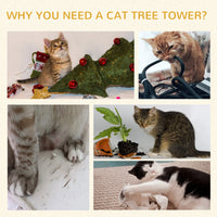 52" Multi-Level Cat Tree Tower, Kitten Scratcher Activity Center Play House with Hammock - Grey