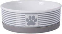 Paw & Patch Ceramic Pet Collection, Medium Set, 6X2", Gray, 2 Piece - BIG FRENCHIES