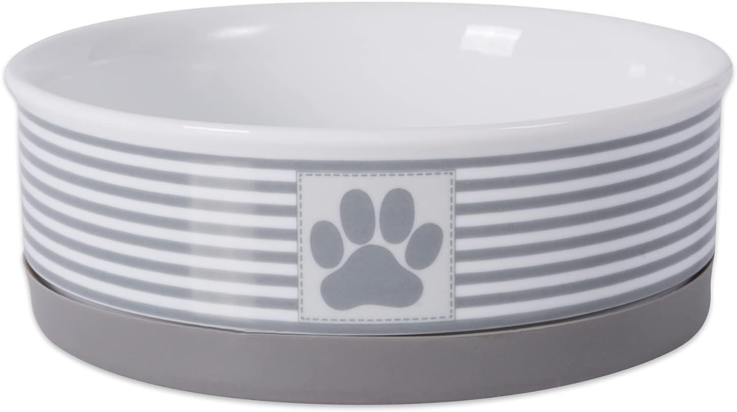 Paw & Patch Ceramic Pet Collection, Medium Set, 6X2", Gray, 2 Piece - BIG FRENCHIES
