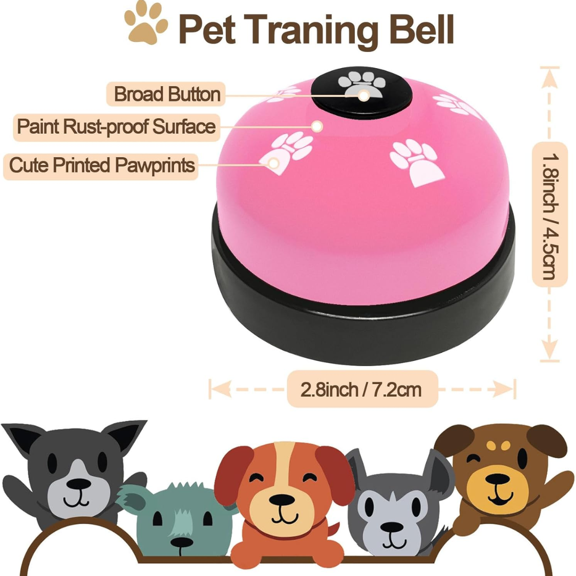 2 Pack Dog Door Bells Dog Doorbell To Go Outside Puppy Train Bell For Dogs To Ring