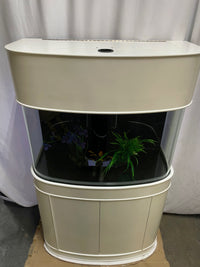 70 gallon GLASS bow front aquarium fish tank set display model