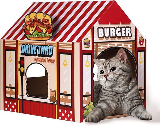 Cardboard Cat House with Scratcher - BIG FRENCHIES