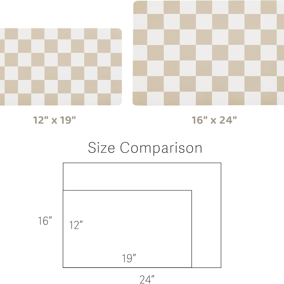 Dog Feeding Mat, Absorbent Mats For Dog Food And Water Bowl, Dispenser, Retro Aesthetic Khaki Beige Checkerboard Pet Pla