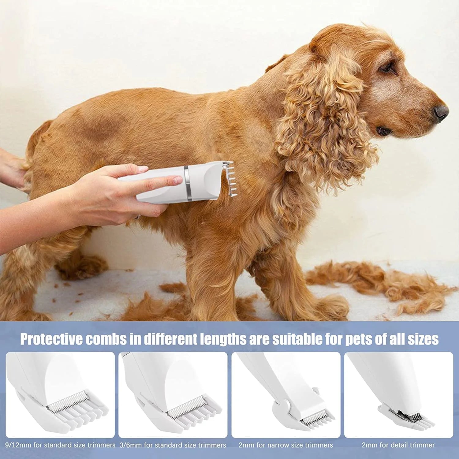 Groom Your Furry Friends Like a Pro! 🐶✂️ Rechargeable, Low Noise Dog Clippers with 4 Trimmer Heads for All Pets! - BIG FRENCHIES