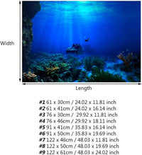 Aquarium Poster, Effect Underwater Background Sticker Thicken PVC Adhesive Static Cling Backdrop Fish Decorative Paper(61×30Cm) - BIG FRENCHIES