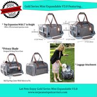 Mr. Peanut's Gold Series Mini Expandable V3.0 Pet Carrier