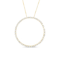 10K Yellow Gold Plated .925 Sterling Silver 4 Cttw Diamond Circle Hoop 18" Pendant Necklace (J-K Color, I1-I2 Clarity)