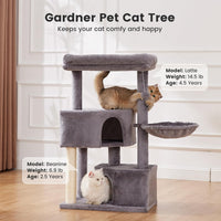 Gardner Pets Large Cat Tree For Medium To Large Cats, Heavy-Duty Cat Tower With Scratch Post And Washable Top Perch. Sel