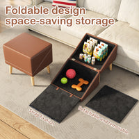 3-in-1 Dog Ramp 18.89"×17.91"×20.08" with Storage – Pet Stairs for Senior & Injured Dogs & Cats, Hidden Storage Footstoo
