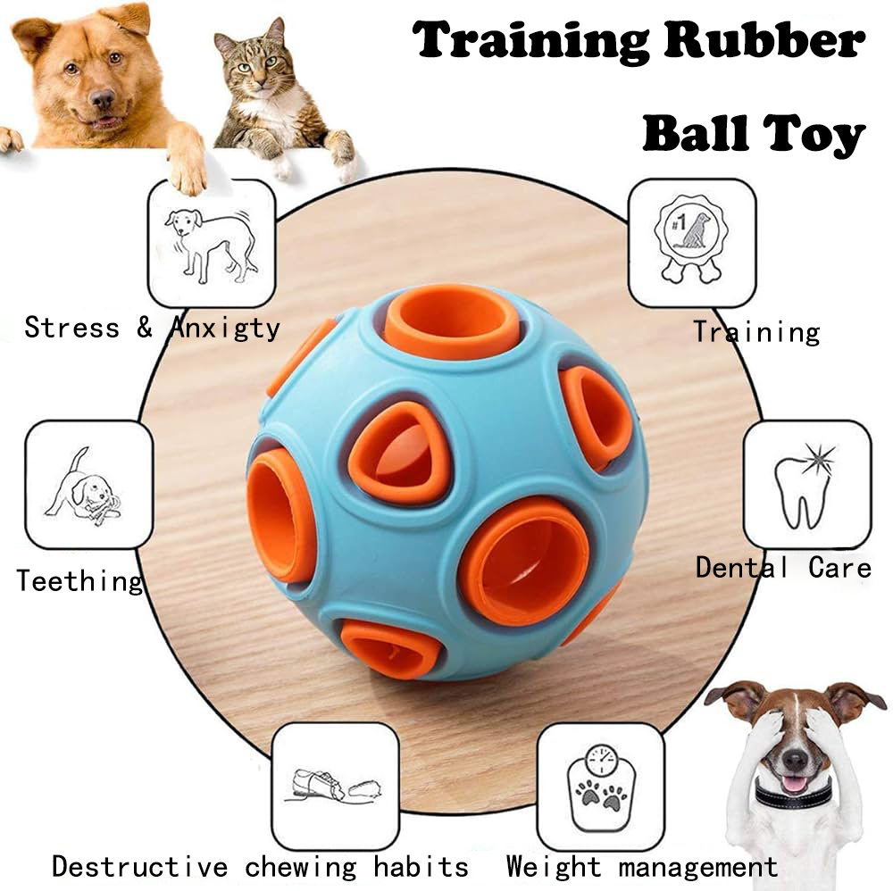 Dog Rubber Ball With Bell Sound, 2-Pack, Interactive Pet Chew Toy For Puppies And Small Dogs.Please Note That Both Items