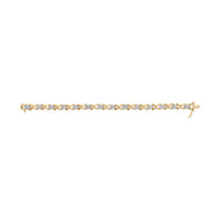 10k Yellow Gold 2.00 Cttw Diamond Cluster and Alternating "X" Link Bracelet (I-J Color, I3 Clarity) - 7"