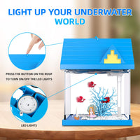FREESEA 2-gallon Acrylic Fresh-keeping Fish Tank, Equipped With Filtration And Lighting, Suitable For Shrimp, Jellyfish,