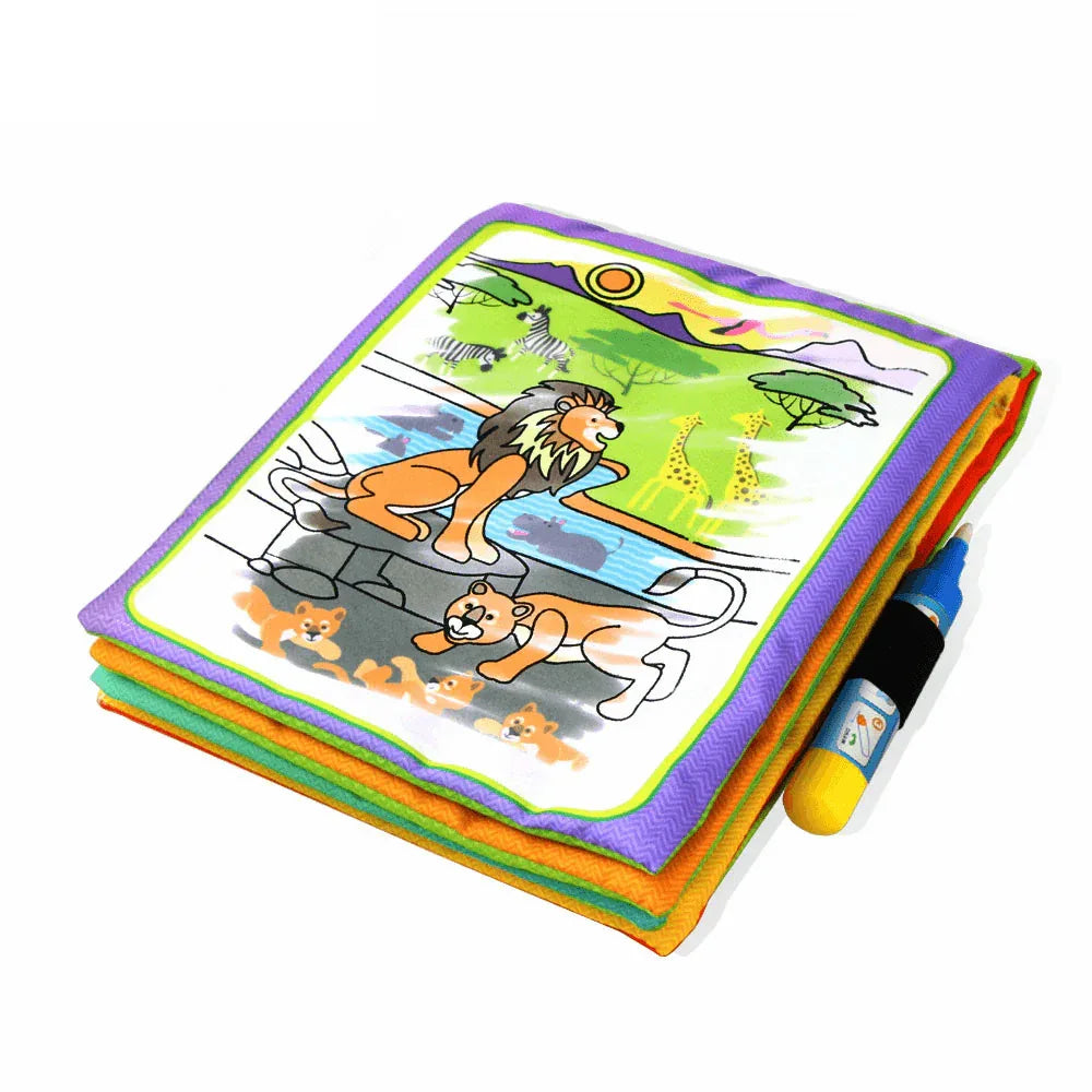 Modern Coloring Magic Water Drawing Book With Pen For Kids and Baby Educational Toy Animals Painting Writing Doodle Cloth Book Kids Drawing Board - BIG FRENCHIES