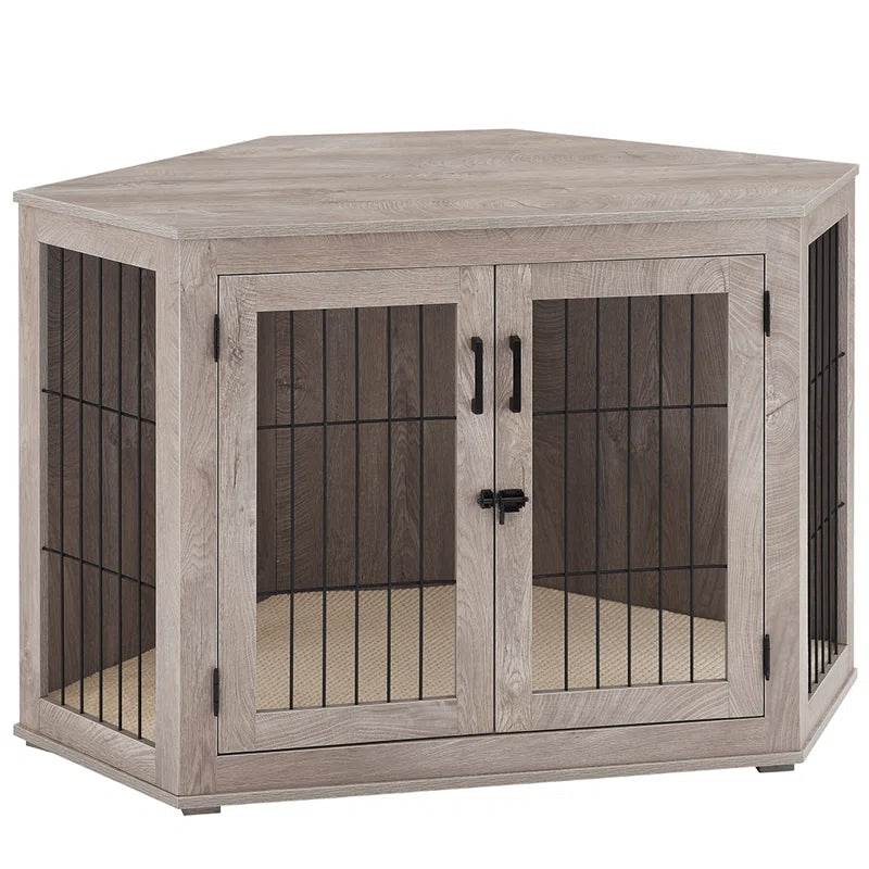 Dereham Furniture Corner Dog Crate with Cushion - BIG FRENCHIES