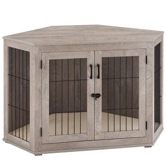 Dereham Furniture Corner Dog Crate with Cushion - BIG FRENCHIES