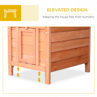 Small Wooden Rabbit Hutch Bunny Cage Guinea Pig Cage Duck House Dog House with Openable & Waterproof Roof, for Rabbits, 