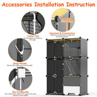1Pc 3 Tier Cat Cage Indoor with Litter Box Hammock Detachable Metal Wire Cat Kennel Cat House Cat Enclosure with Ladder 