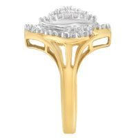 10K Yellow Gold Diamond Cocktail Ring (1/2 Cttw, J-K Color, I2-I3 Clarity) - Size 6-1/2
