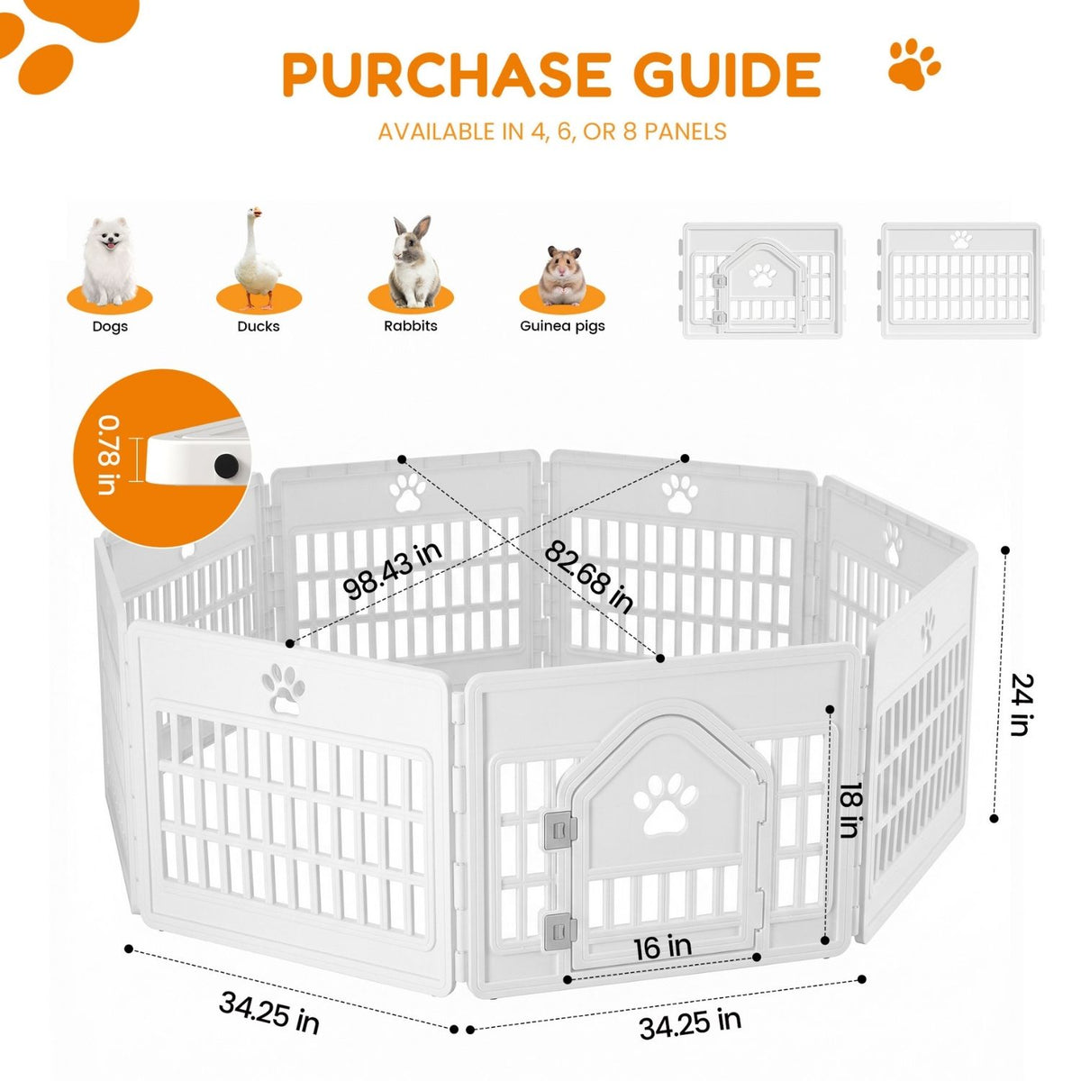 Plastic Dog With Movable Enclosure, Suitable For Small And Medium-sized Dogs, Cats And Rabbits.