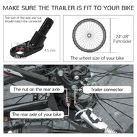 2-in-1 Dog Bike Trailer Pet Stroller Carrier For Large Dogs With Hitch, Quick-release Wheels, Foot Support, Pet Bicycle 