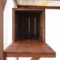 Large 2-Tier Outdoor Wooden Cat Enclosure on Lockable Wheels, Solid Fir Cat Cage with Multi-Level Platforms & Resting Ho