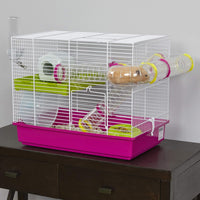 Laura Small Hamster Cage | Fun & Interactive Cage Measures 18.11L X 11.61W X 14.8H & Includes All Accessories - BIG FRENCHIES