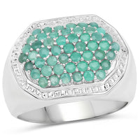 1.43 Carat Genuine Emerald .925 Sterling Silver Ring