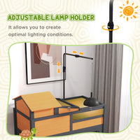 Tortoise Enclosure Tortoise House w/ Adjustable Lamp Holder, Storage Shelf, Removable Main House, Openable Lid, Yellow
