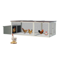 20.93ft Large Wooden Chicken Coop Outdoor Hen House With Nesting Box Weatherproof Asphalt Roof Walk In Poultry Cage With