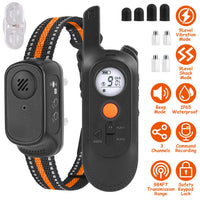 1Pc 984FT Dog Training Collar IP65 Waterproof Pet Beep Vibration Electric Shock Collar 3 Channels Rechargeable Transmitt