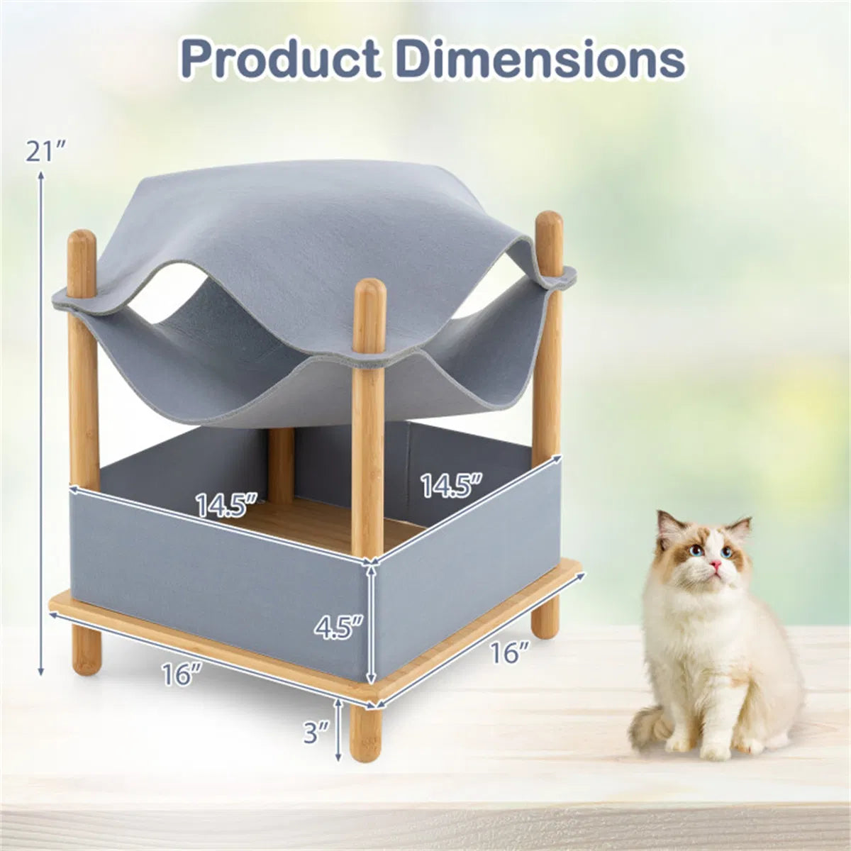 2-Tier Cat Condo with Hammock