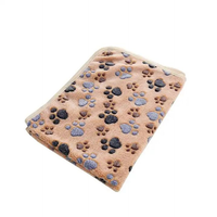 3 Pack Pet Blanket, Soft Plush Paw Print Dog Blanket Washable, Warm Fleece Cat Blanket For Large Medium Dogs, Sofa Couch
