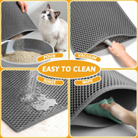 Cat Litter Mat Double Layer Waterproof Urine Proof Trapping Mat 1 Pack
