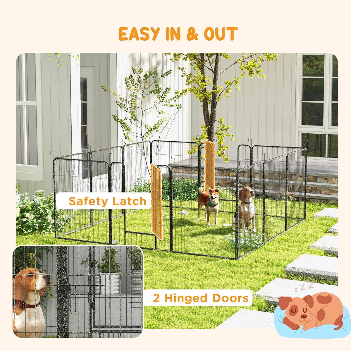 Dog Pen with Gate, 12 Panels Puppy Playpen, Dog Fence, 39"H