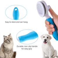 Self Cleaning Slicker Brush - Cat Brush Skin-Friendly Deshedding Grooming Massaging Tool For Long & Short Haired Pets, C