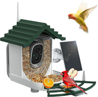 NAVFS Smart Bird Feeder Camera with Solar Panel, 2K Video & AI Bird ID
