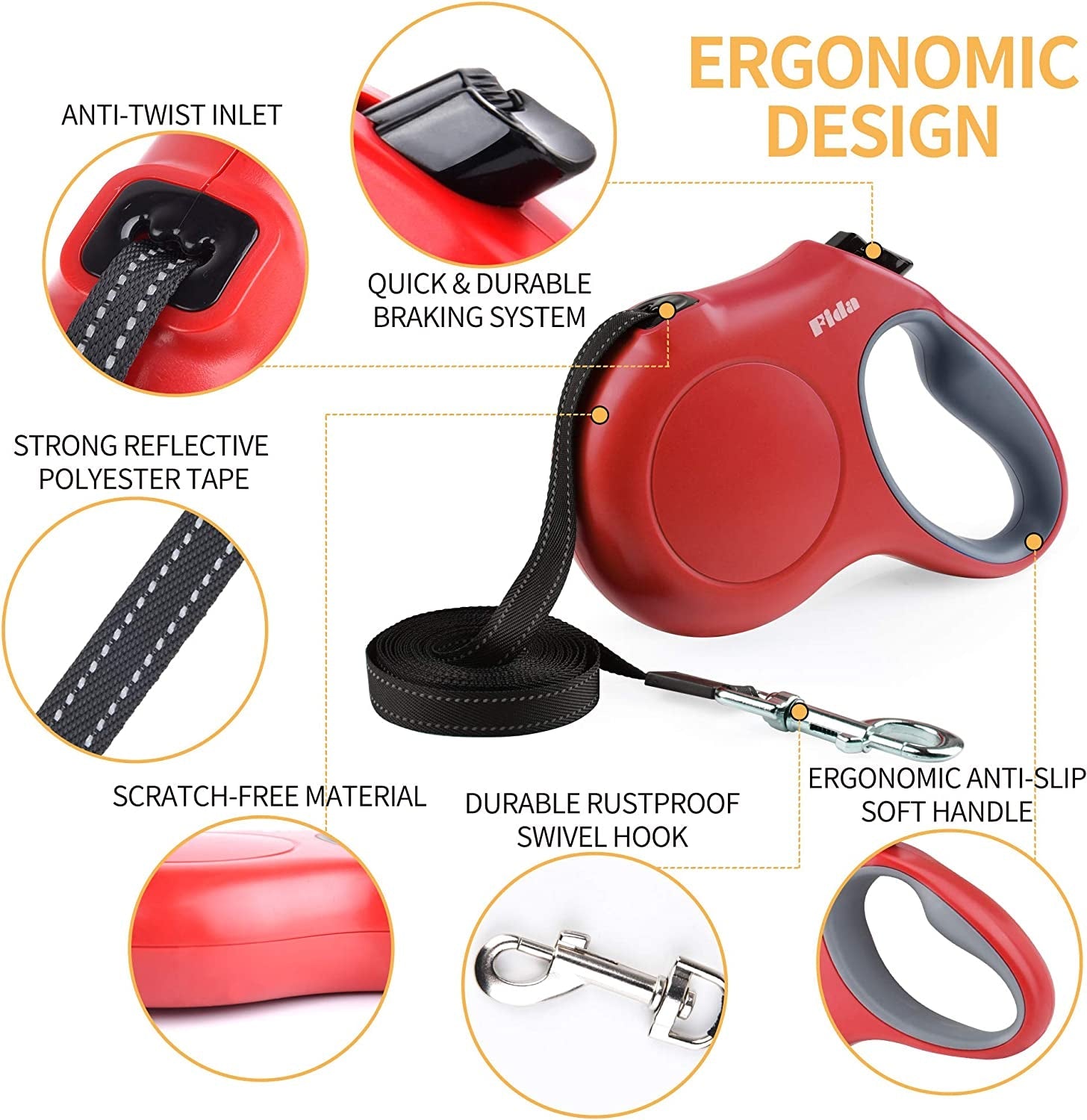 16 ft Retractable Dog Leash with Dispenser and Poop Bags - BIG FRENCHIES