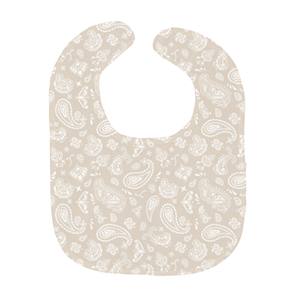 Neutral Paisley Baby Bibs