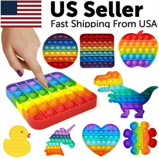 Popit Fidget Toy Push Bubble Sensory Stress Relief Kids Family Games Square Game - # BOT&G51110001 - BIG FRENCHIES