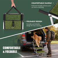 Foldable Dog Ramp For Cars, SUVs, Trucks, Portable Pet Dog Stairs For Large Dogs With Non-Slip Surface Reinforced Design