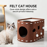 X-shaped Cat Bed - Dark Brown And Light Brown Colors