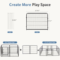 Metal Material, Foldable Pet Fence With A Door, Suitable For Small, Medium And Large-sized Dogs Outdoors
